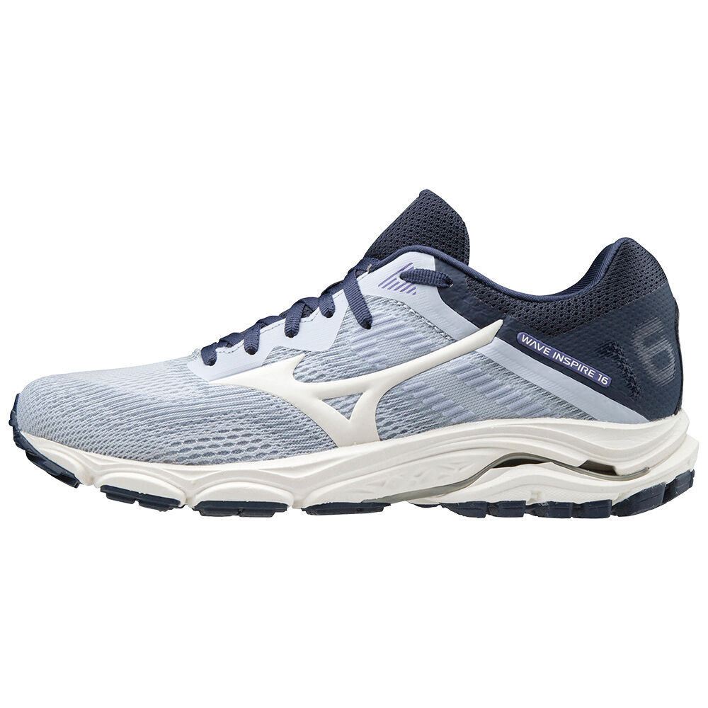 Tenis Para Correr Mizuno Wave Inspire 16 Para Mujer Blancos/Azules 8312450-CK